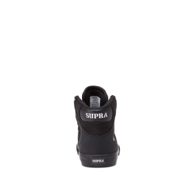 Supra Kids VAIDER Black/Silver/black High Top Shoes | CA-20847